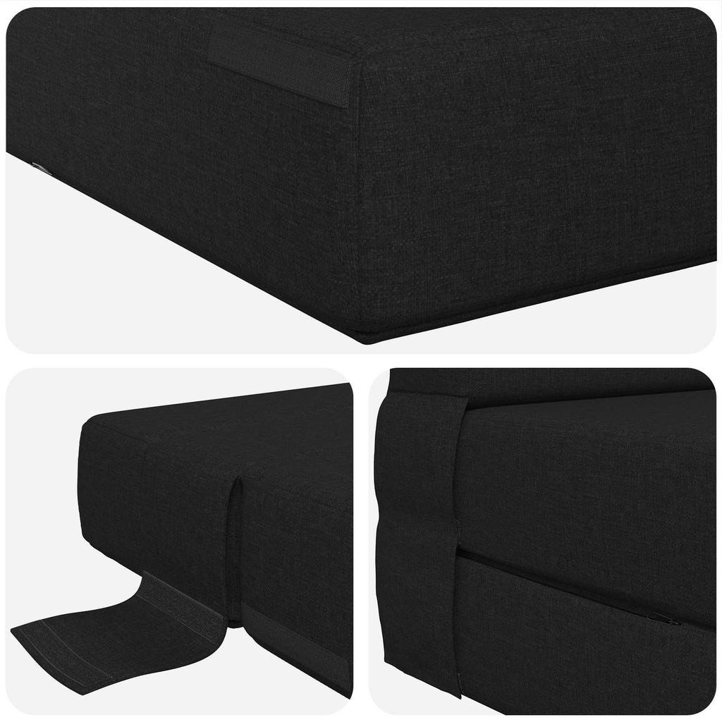 Klappsofa Bett Schwarz 70 x 80 x 60 cm Stoff