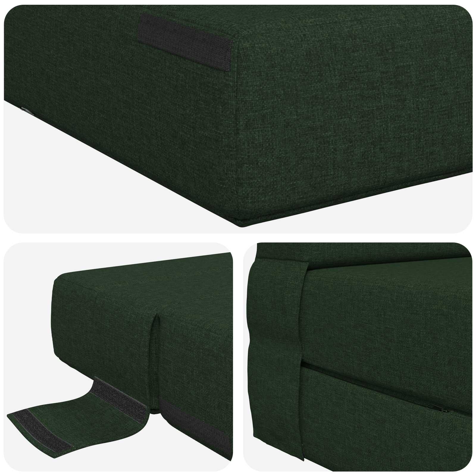 Klappsofa Bett Dunkelgrün 70 x 80 x 60 cm Stoff