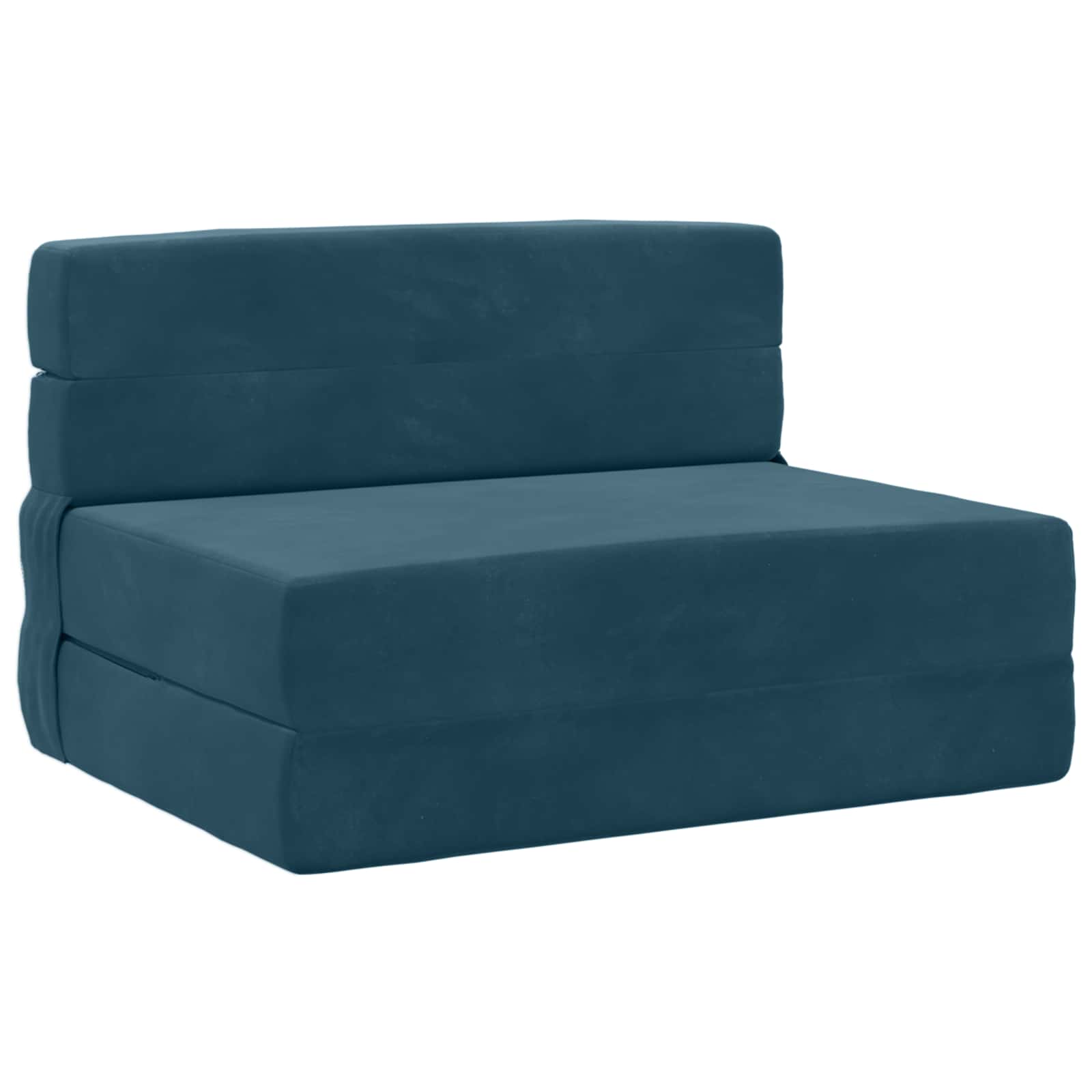 Klappsofa Bett Blau 70 x 80 x 60 cm Stoff