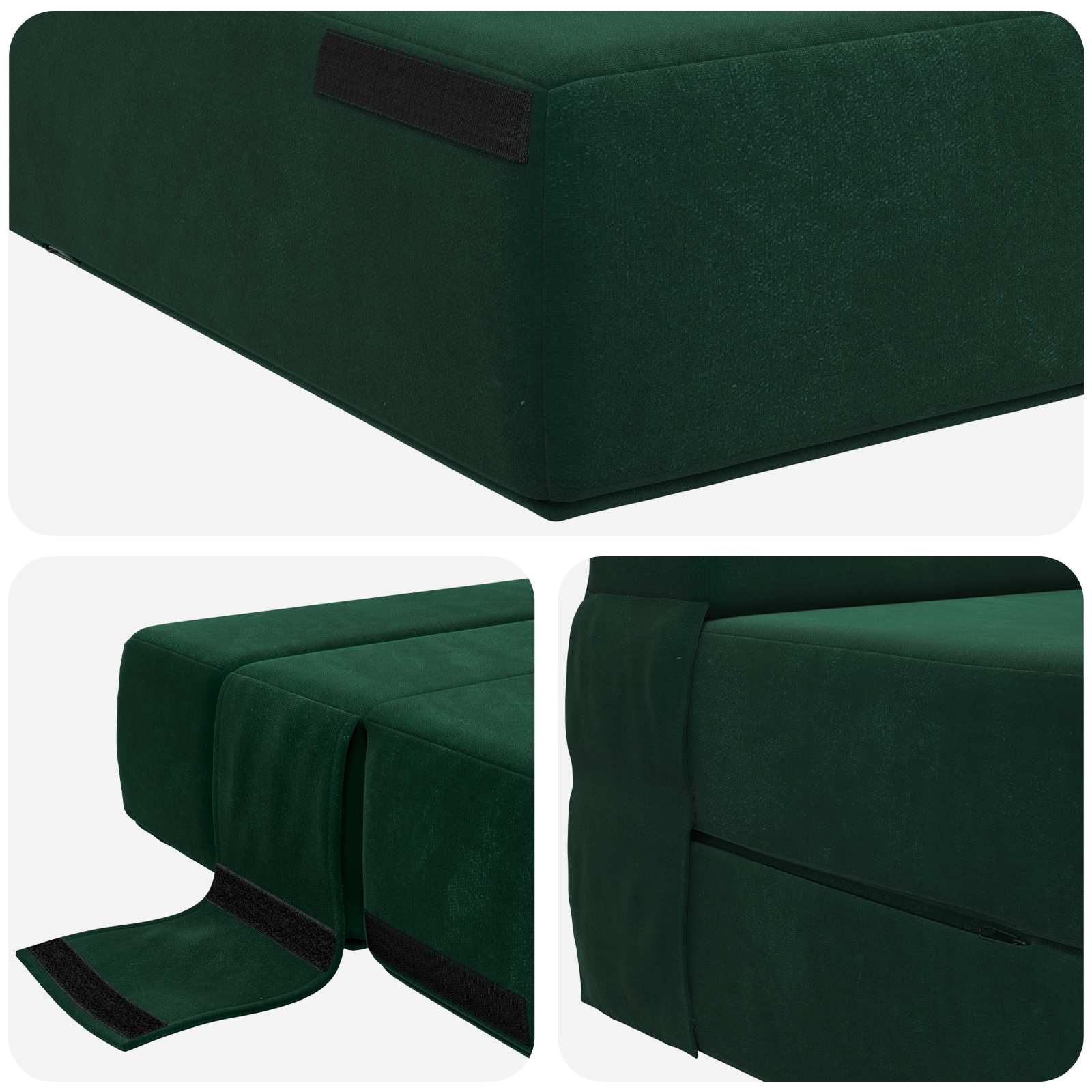 Klappsofa Bett Dunkelgrün 70 x 80 x 60 cm Stoff