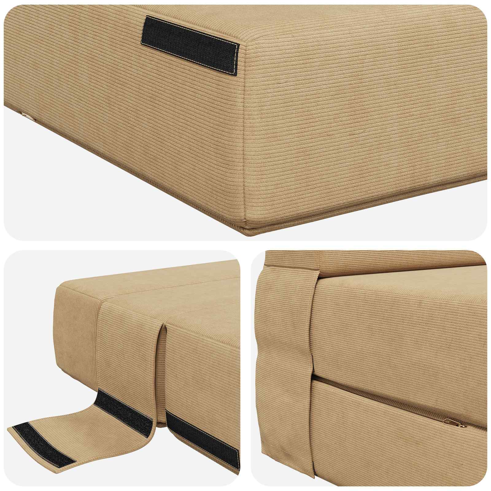 Klappsofa Bett Grün Grau 70 x 80 x 60 cm Stoff