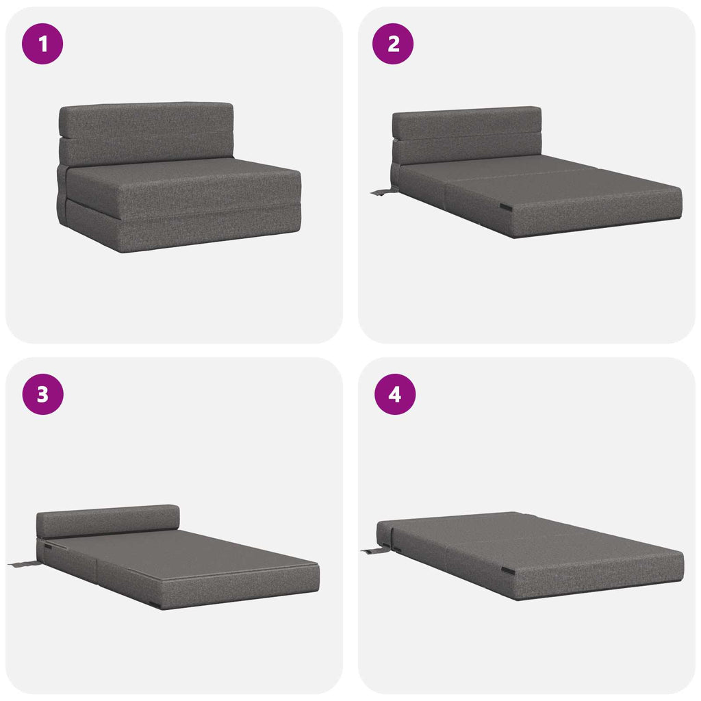 Klappsofa Bett Hellgrau 100 x 80 x 60 cm Stoff