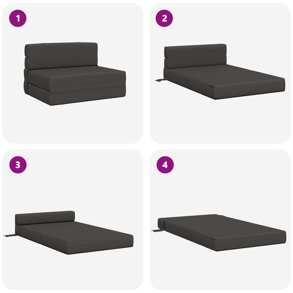Klappsofa Bett Dunkelgrau 100 x 80 x 60 cm Stoff