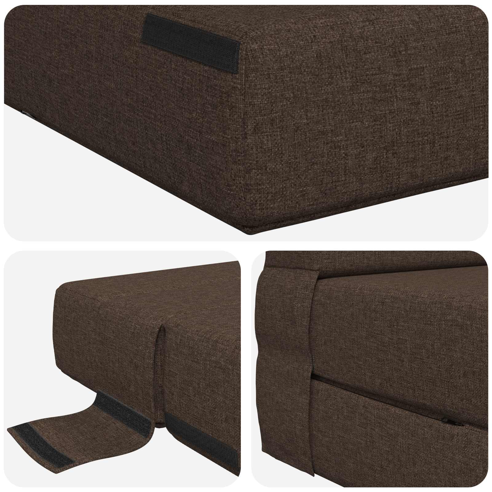 Klappsofa Bett Taupe 100 x 80 x 60 cm Stoff