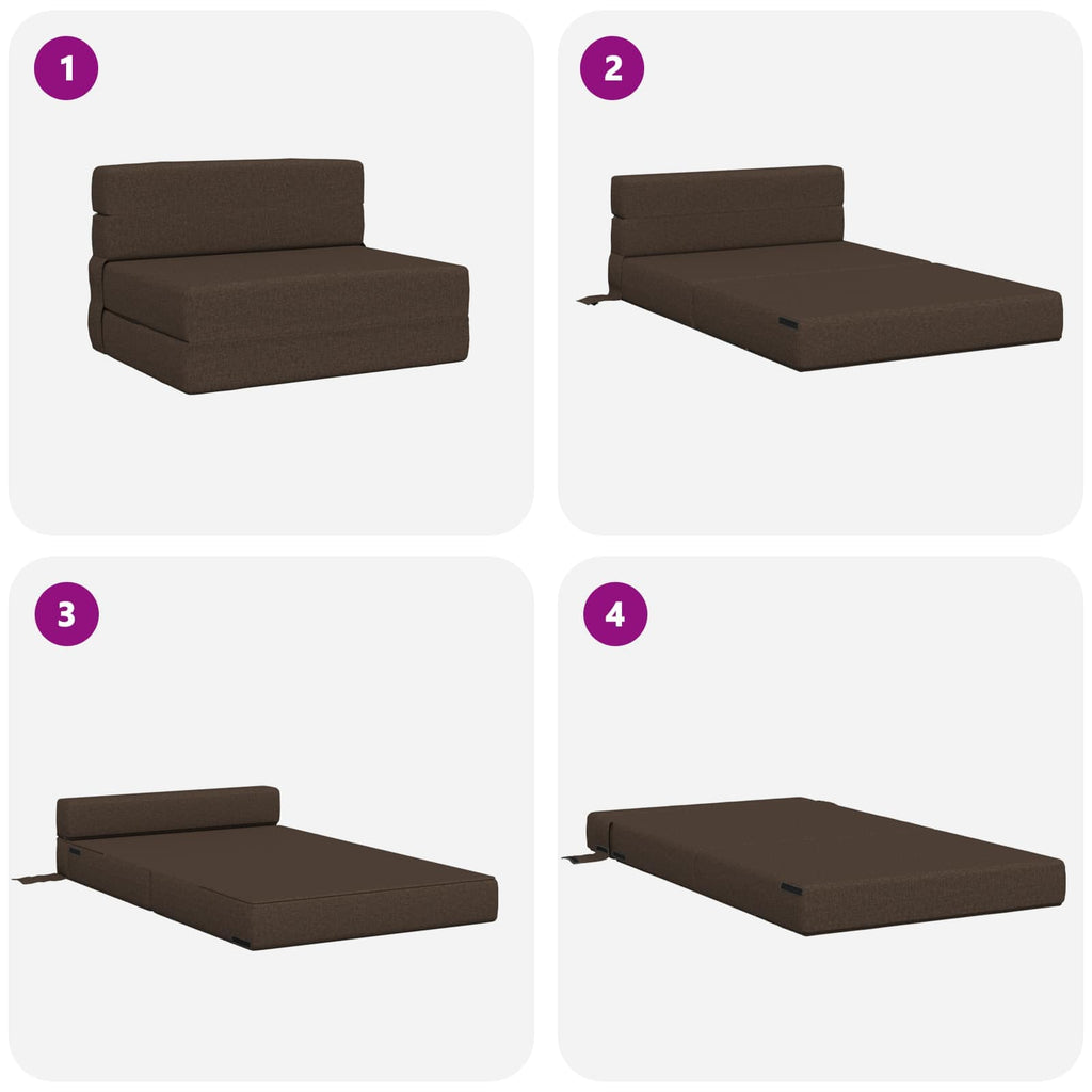 Klappsofa Bett Taupe 100 x 80 x 60 cm Stoff