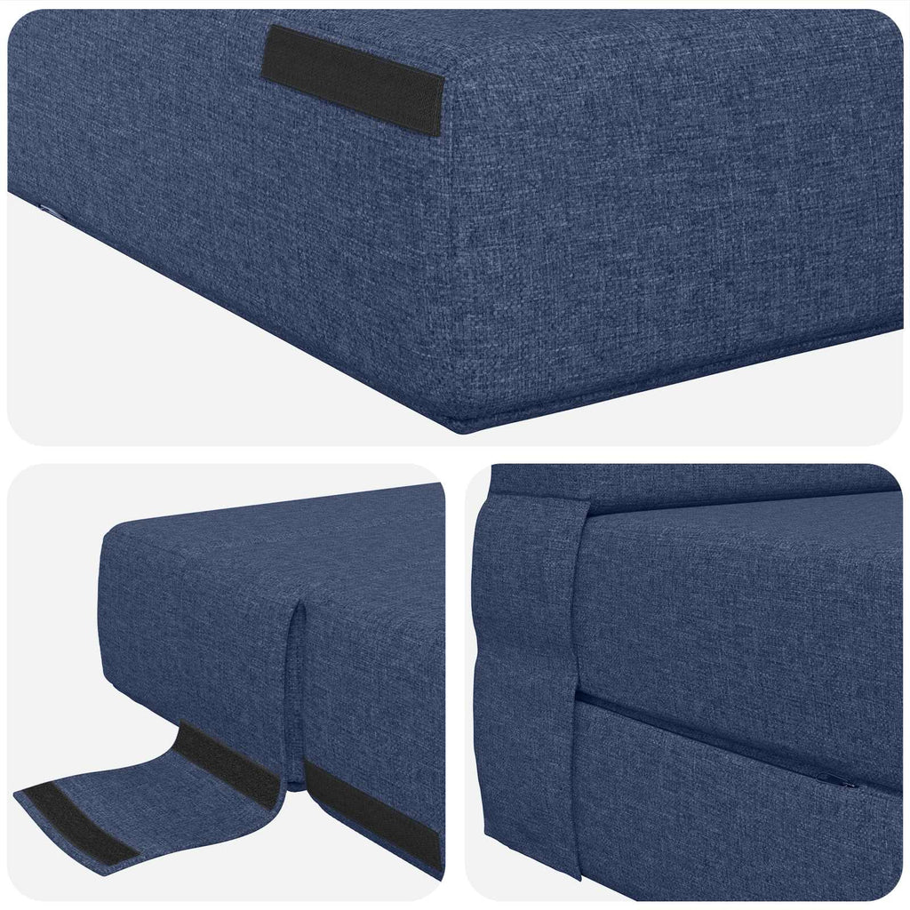 Klappsofa Bett Blau 100 x 80 x 60 cm Stoff