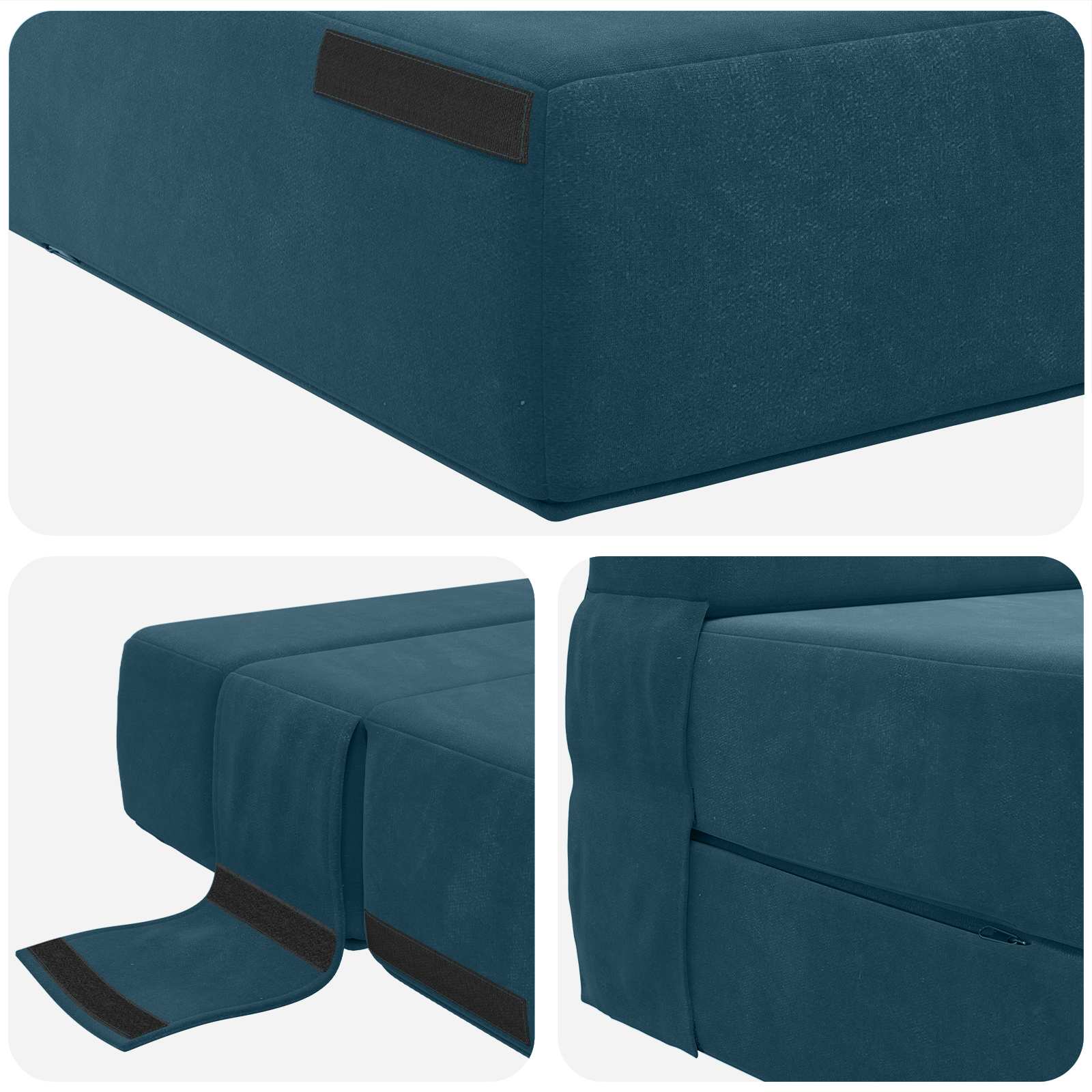 Klappsofa Bett Blau 100 x 80 x 60 cm Stoff