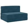 Klappsofa Bett Blau 100 x 80 x 60 cm Stoff
