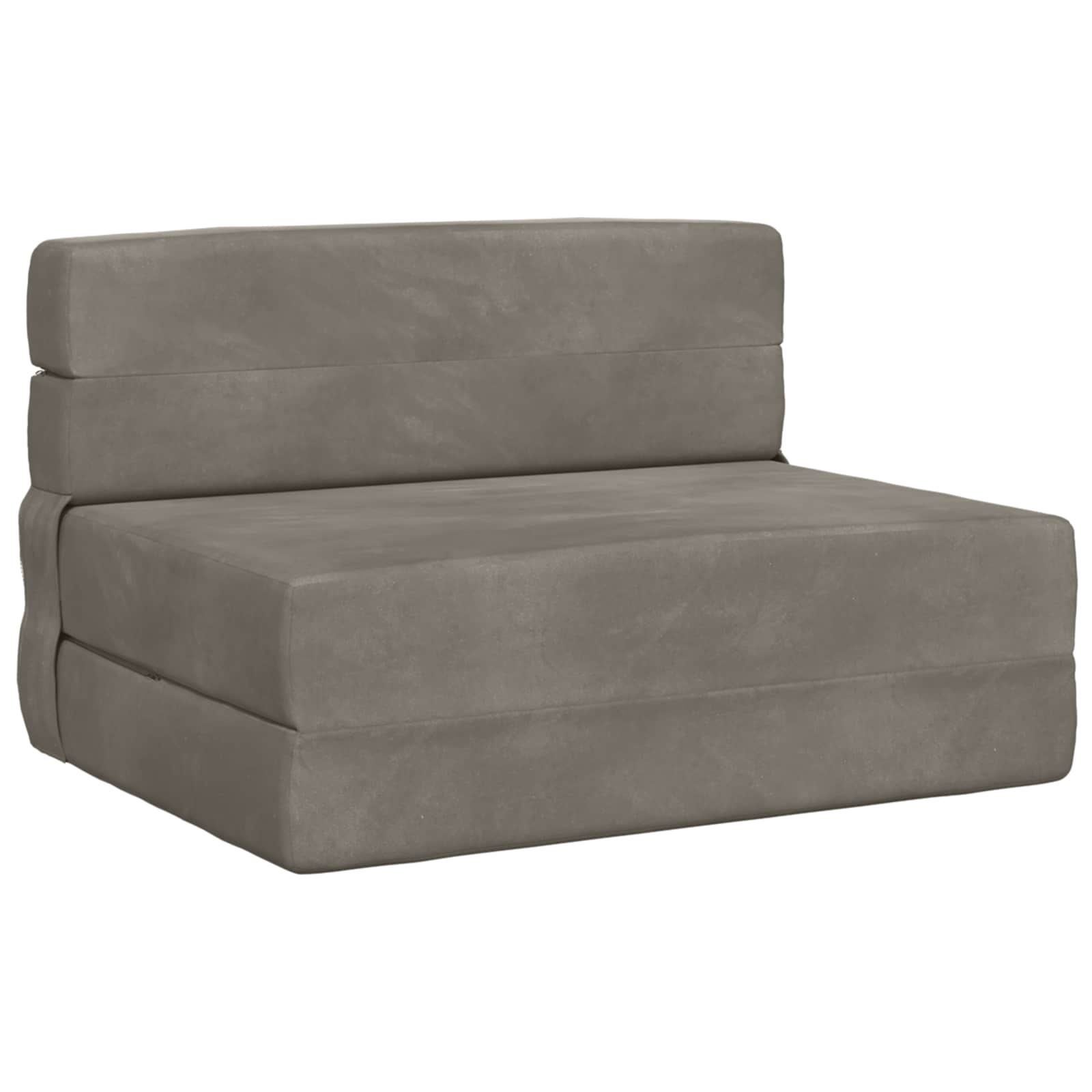 Klappsofa Bett Hellgrau 100 x 80 x 60 cm Stoff
