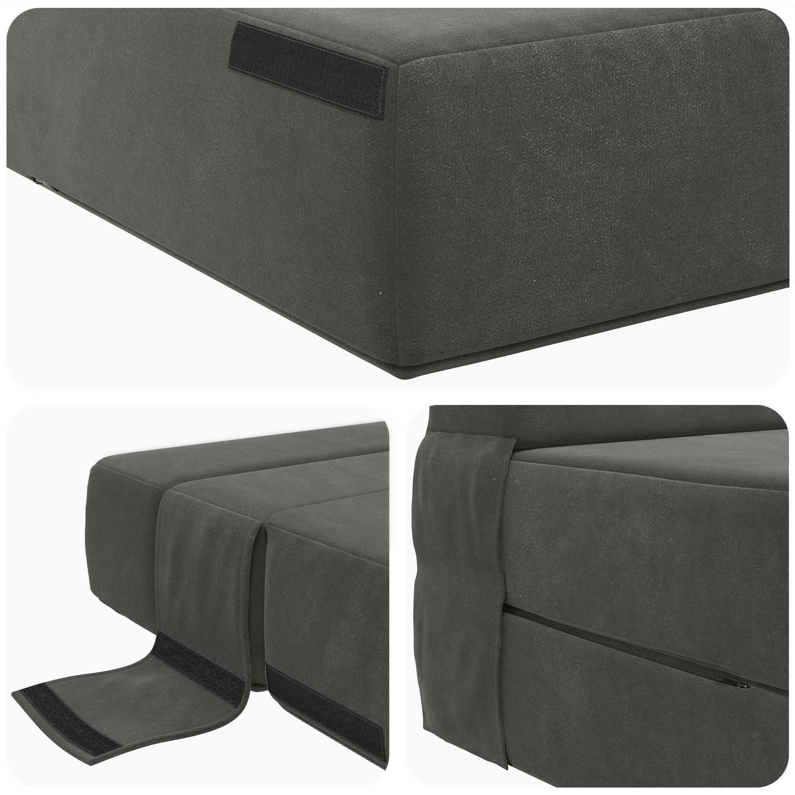 Klappsofa Bett Dunkelgrau 100 x 80 x 60 cm Stoff