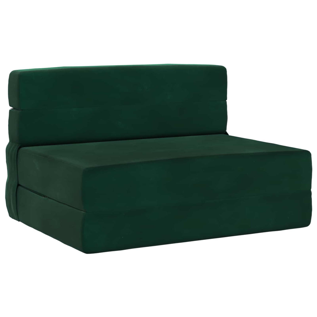 Klappsofa Bett Dunkelgrün 190 x 100 x 15 cm Samt