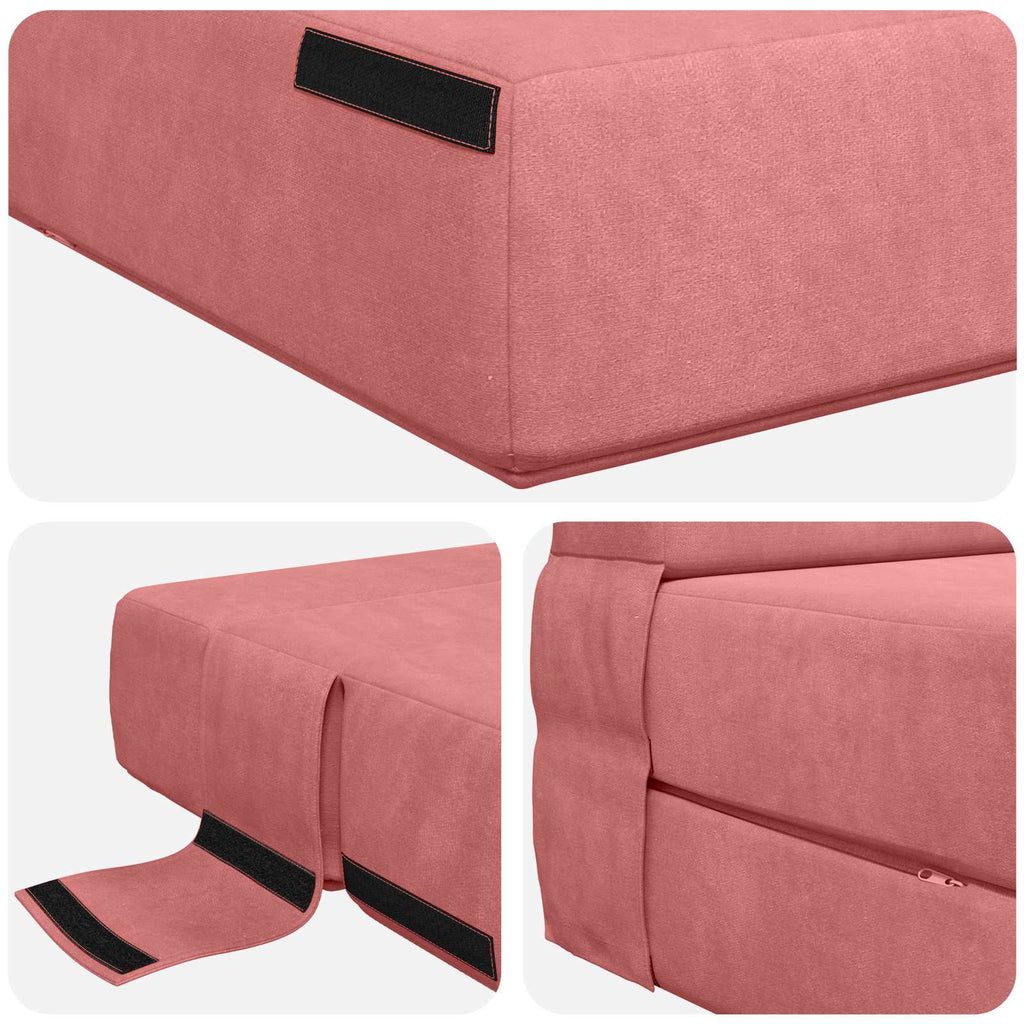 Klappsofa Bett Rosa 100 x 80 x 60 cm Stoff