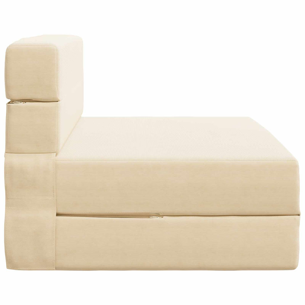 Klappsofa Bett Creme 100 x 80 x 60 cm Stoff