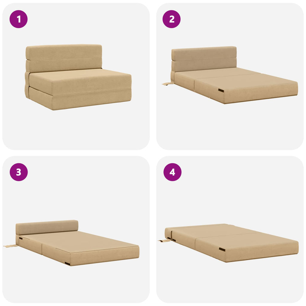 Klappsofa Bett Grün Grau 100 x 80 x 60 cm Stoff