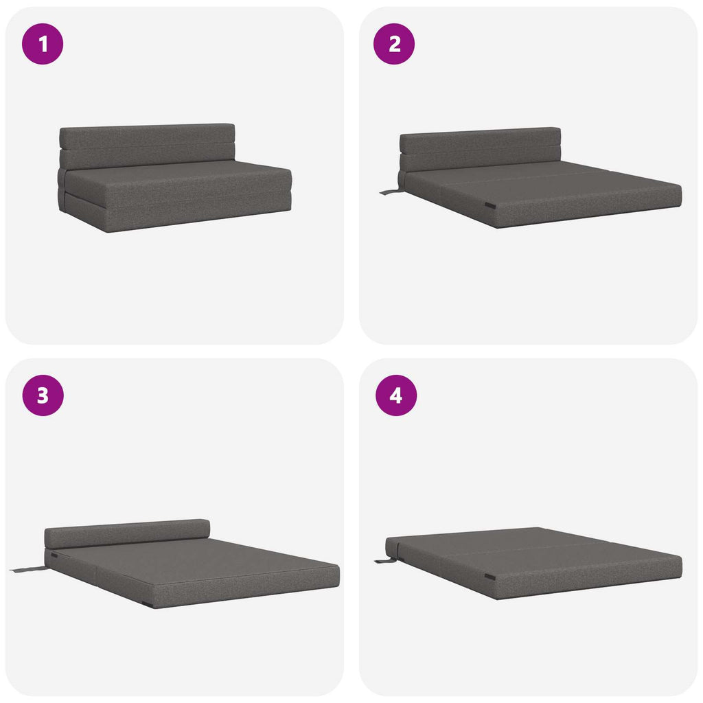 Klappsofa Bett Hellgrau 152 x 86,5 x 60 cm Stoff