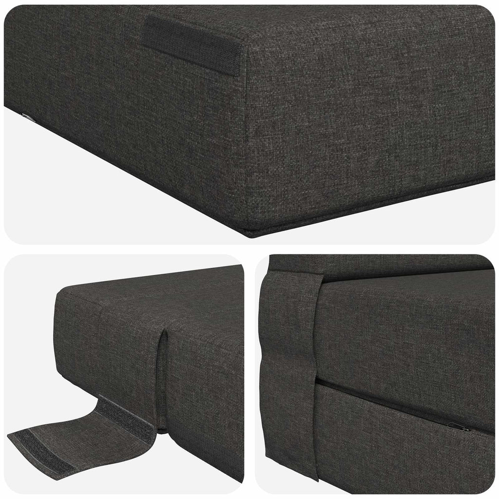Klappsofa Bett Dunkelgrau 152 x 86,5 x 60 cm Stoff