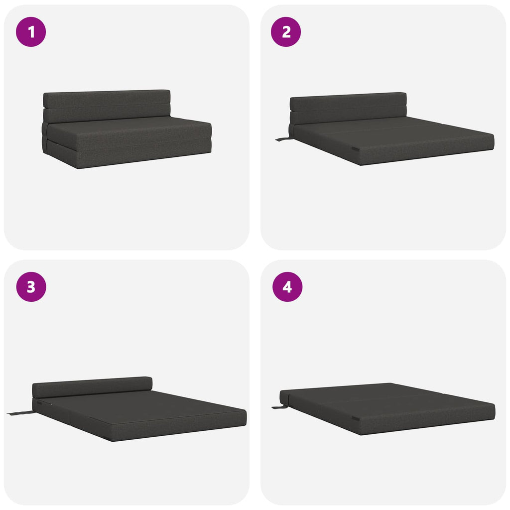 Klappsofa Bett Dunkelgrau 152 x 86,5 x 60 cm Stoff