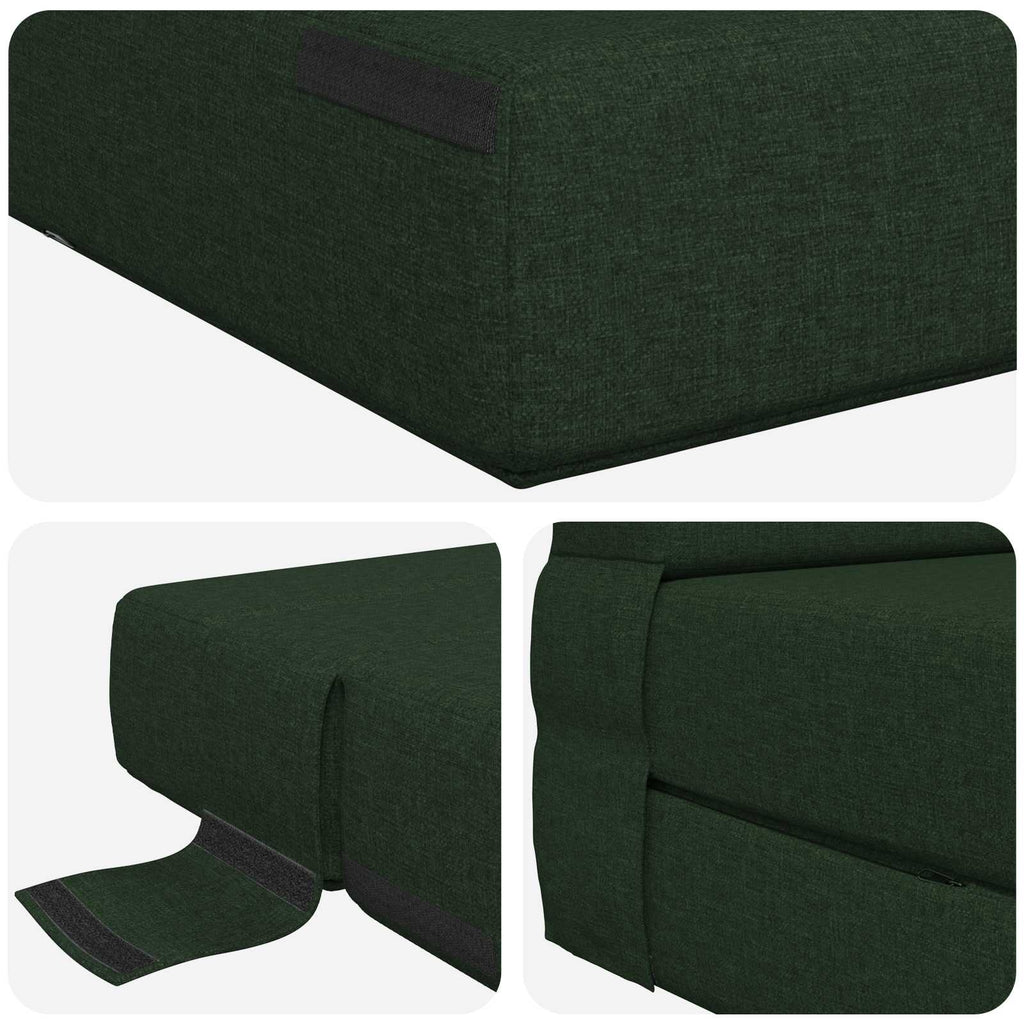Klappsofa Bett Dunkelgrün 152 x 86,5 x 60 cm Stoff