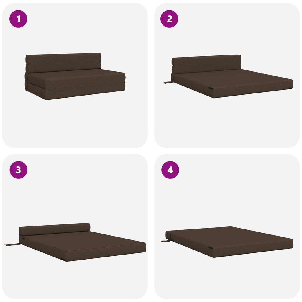 Klappsofa Bett Taupe 152 x 86,5 x 60 cm Stoff