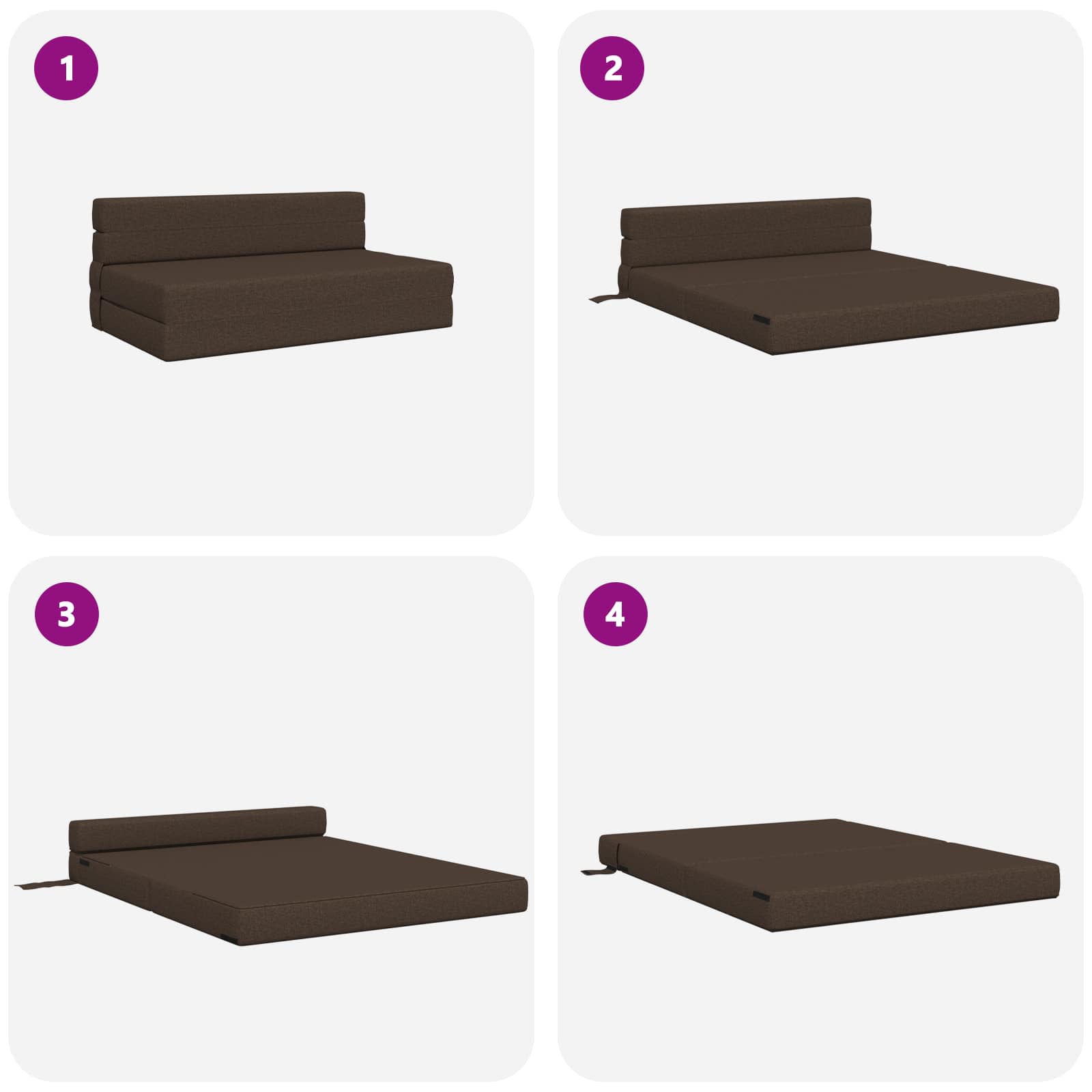 Klappsofa Bett Taupe 152 x 86,5 x 60 cm Stoff