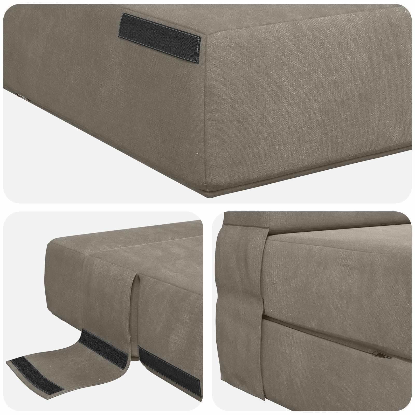 Klappsofa Bett Hellgrau 152 x 86,5 x 60 cm Stoff
