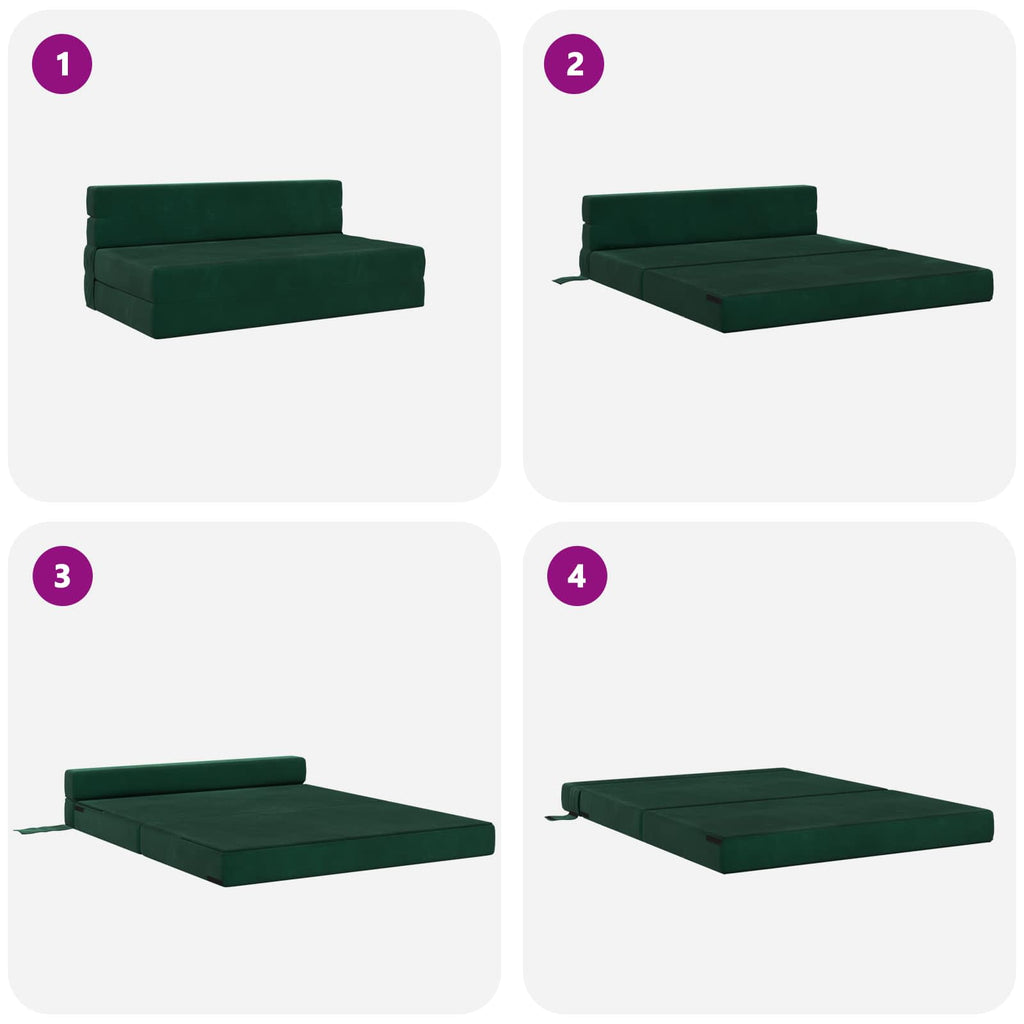 Klappsofa Bett Dunkelgrün 152 x 86,5 x 60 cm Stoff
