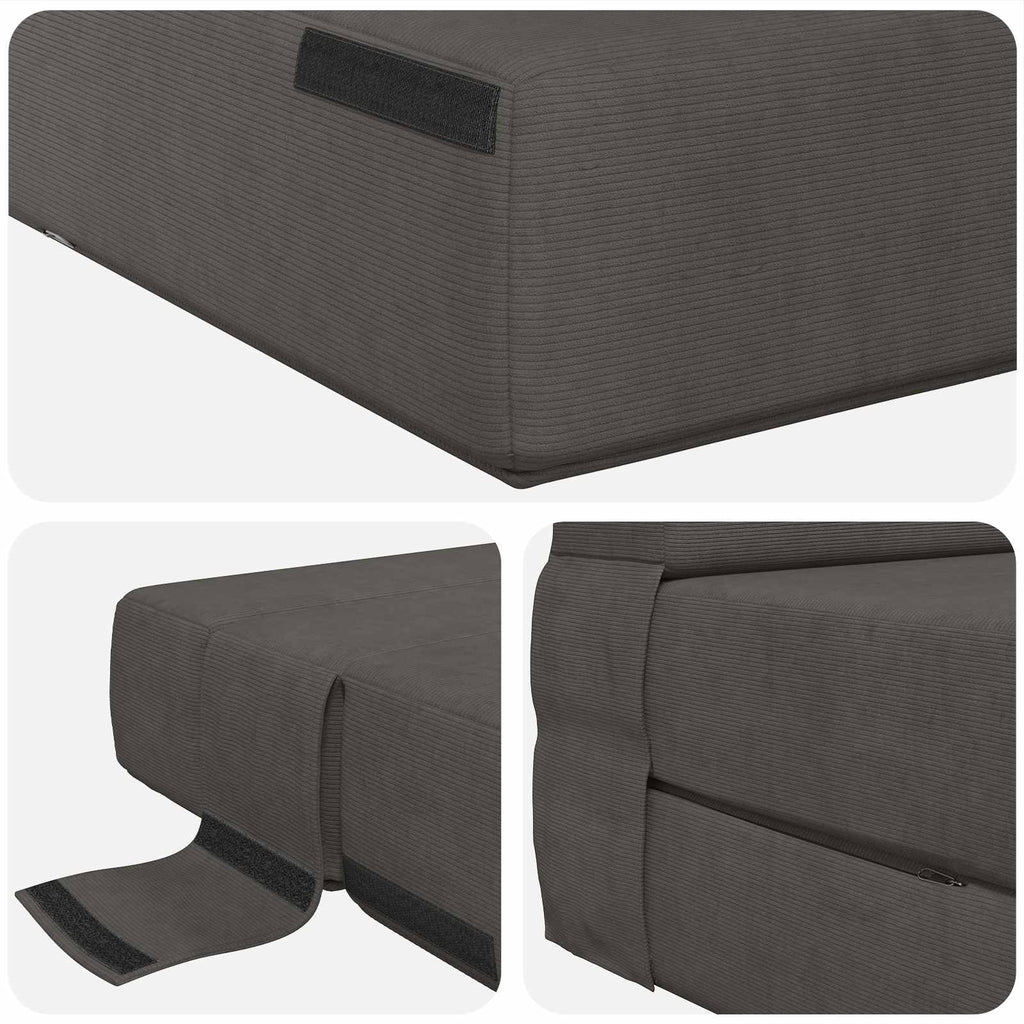 Klappsofa Bett Dunkelgrau 152 x 86,5 x 60 cm Stoff