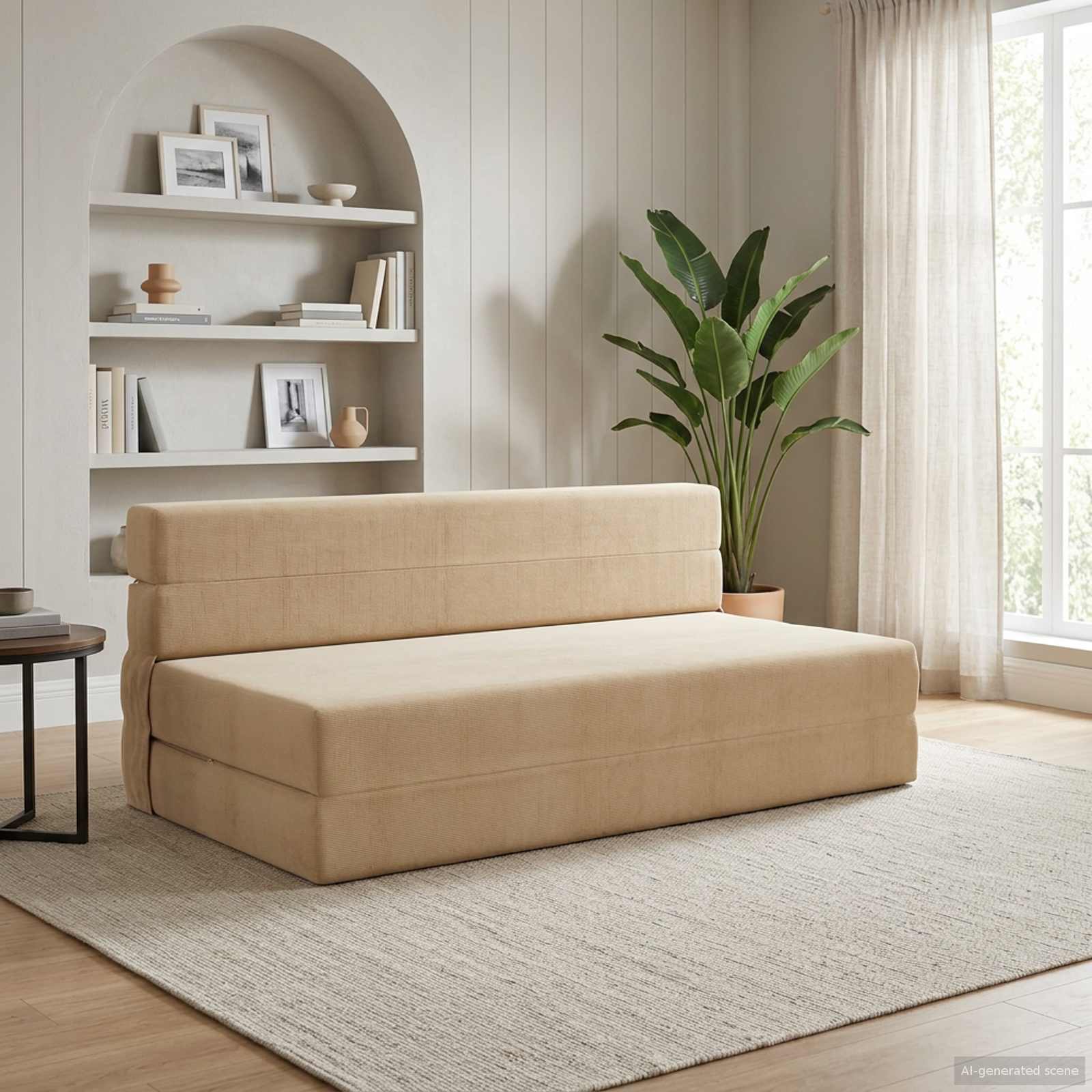 Klappsofa Bett Grün Grau 152 x 86,5 x 60 cm Stoff