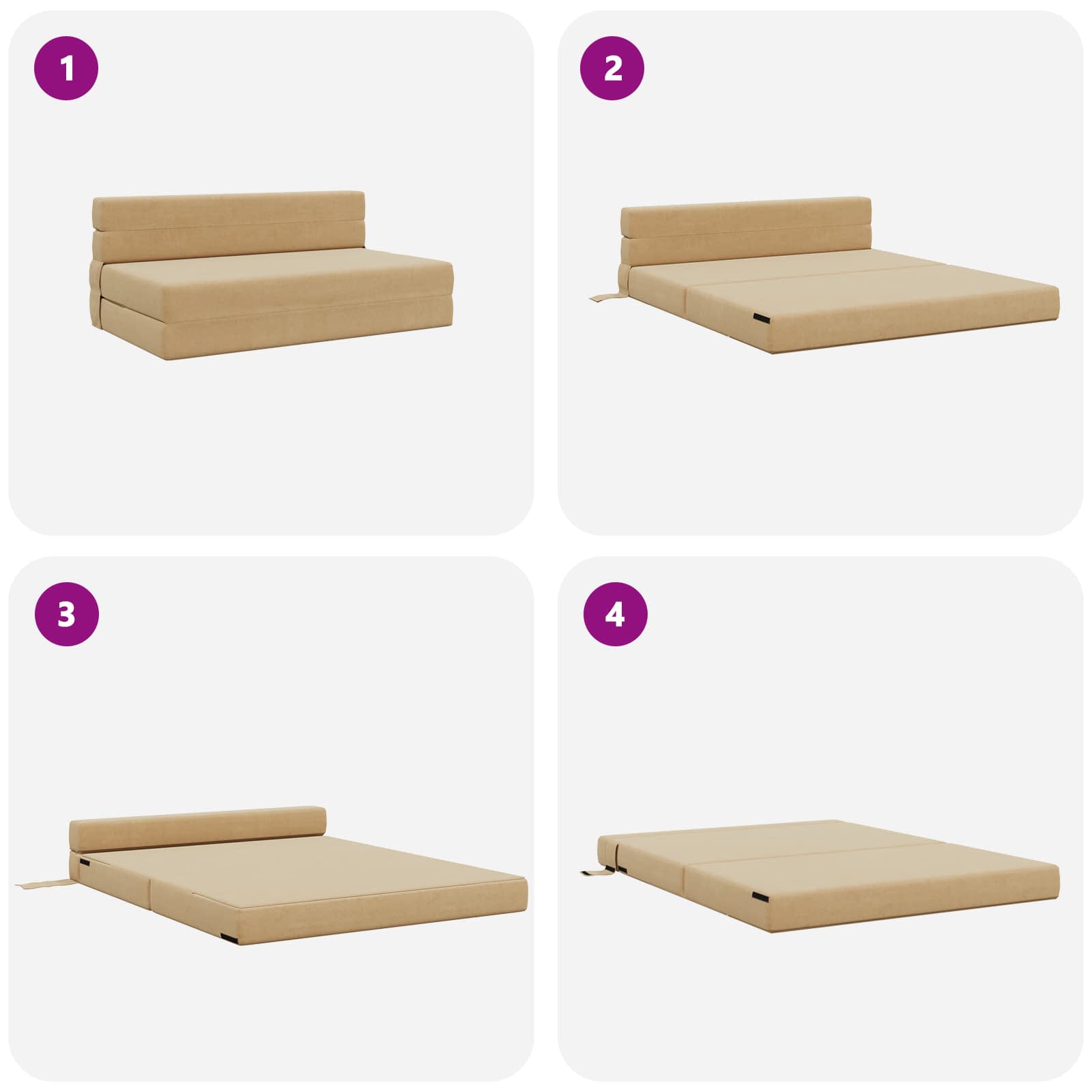 Klappsofa Bett Grün Grau 152 x 86,5 x 60 cm Stoff