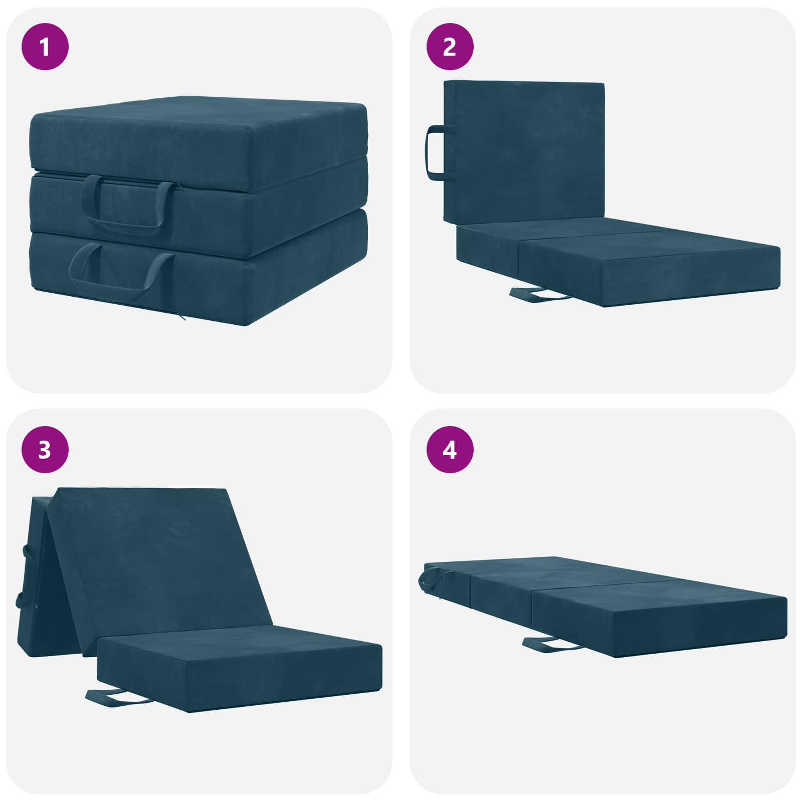 Klappsofa Bett 75 x 63 x 45 cm Blau