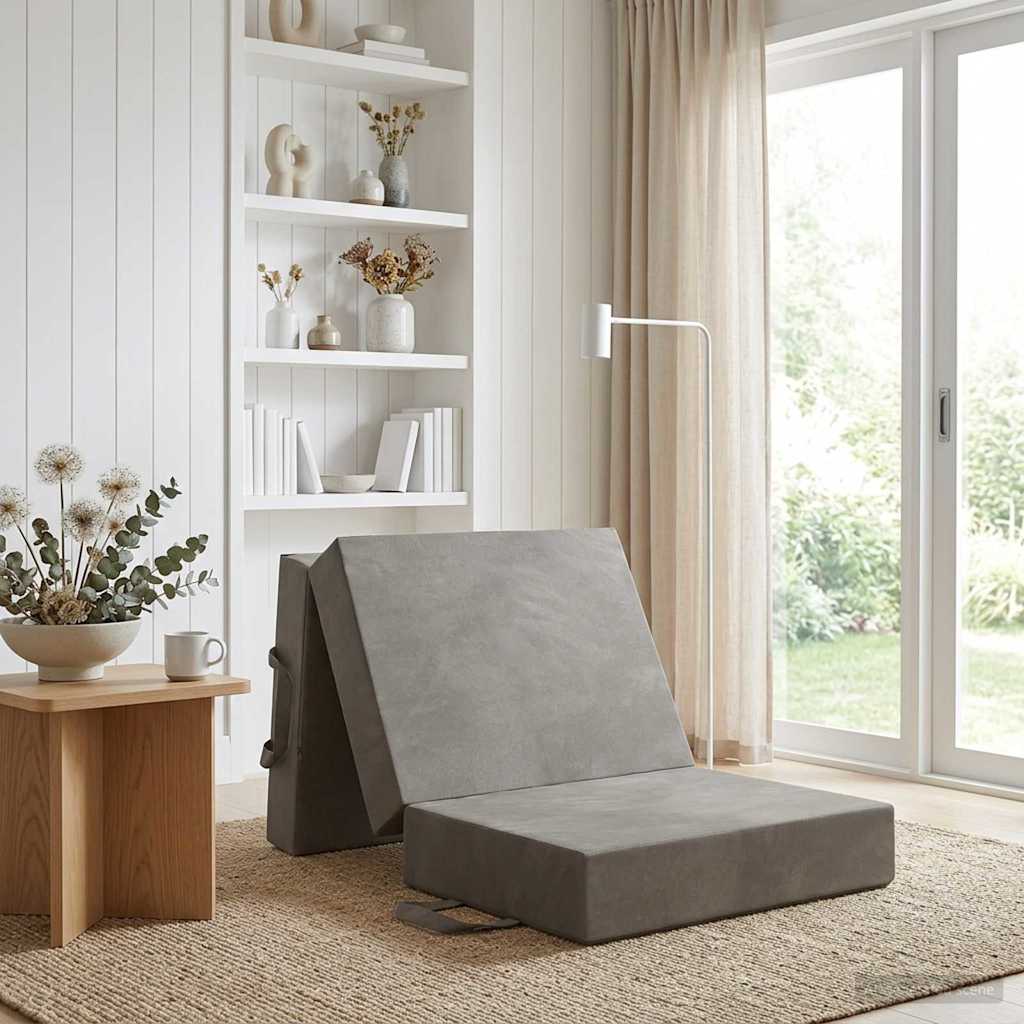 Klappsofa Bett 90 x 63 x 45 cm Hellgrau