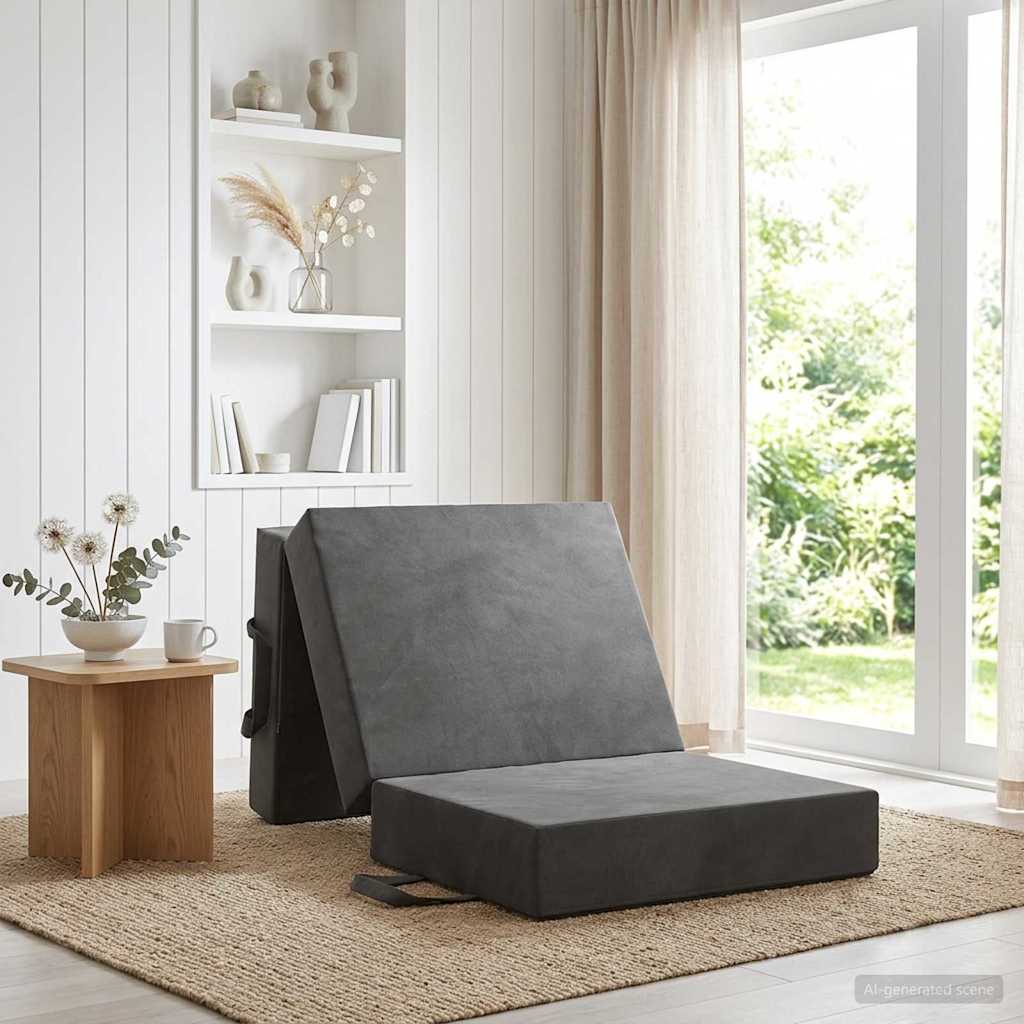 Klappsofa Bett 90 x 63 x 45 cm Dunkelgrau