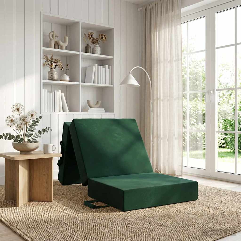 Klappsofa Bett 75 x 67 x 45 cm Dunkelgrün