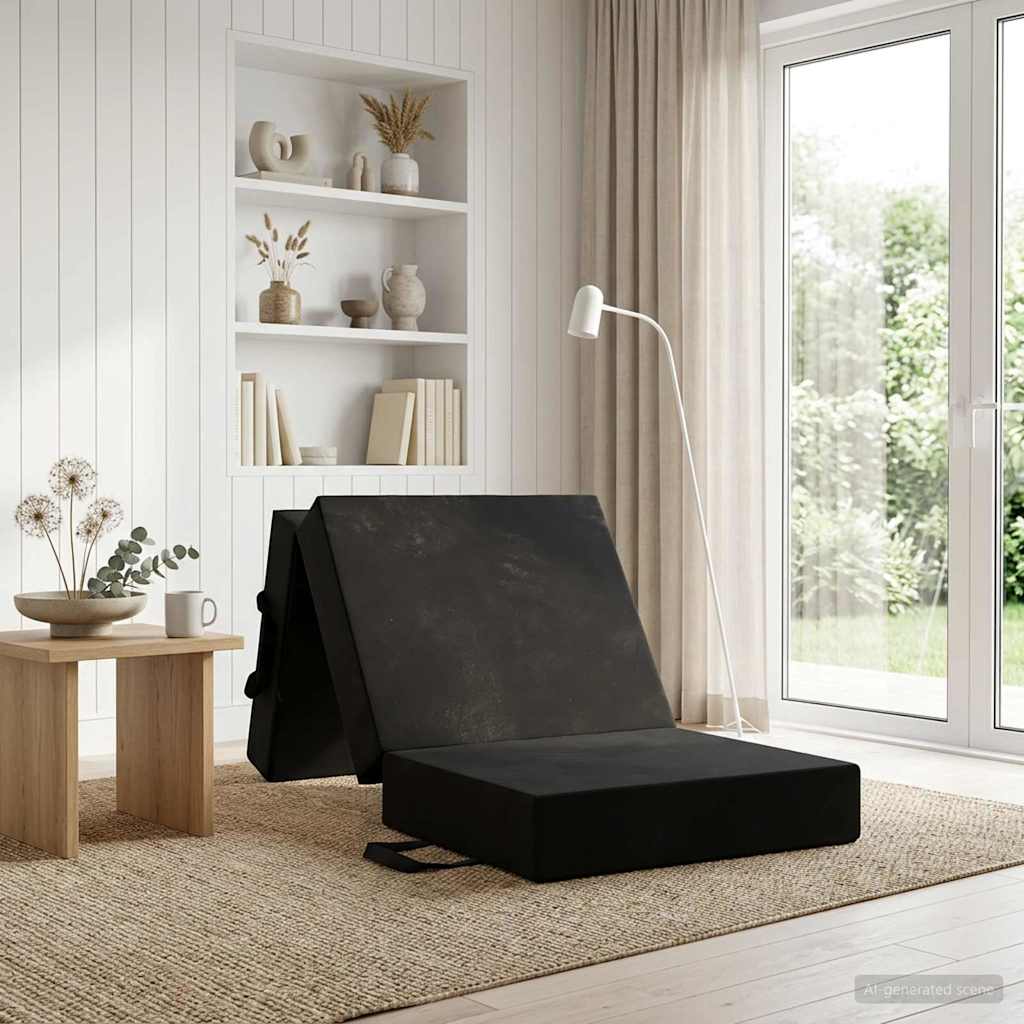 Klappsofa Bett 75 x 67 x 45 cm Schwarz