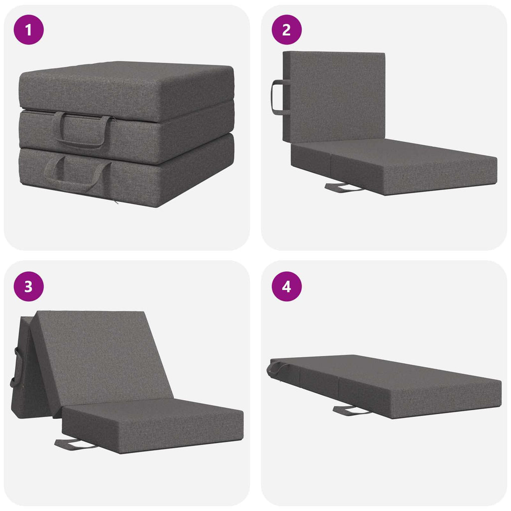 Klappsofa Bett 90 x 63 x 45 cm Hellgrau
