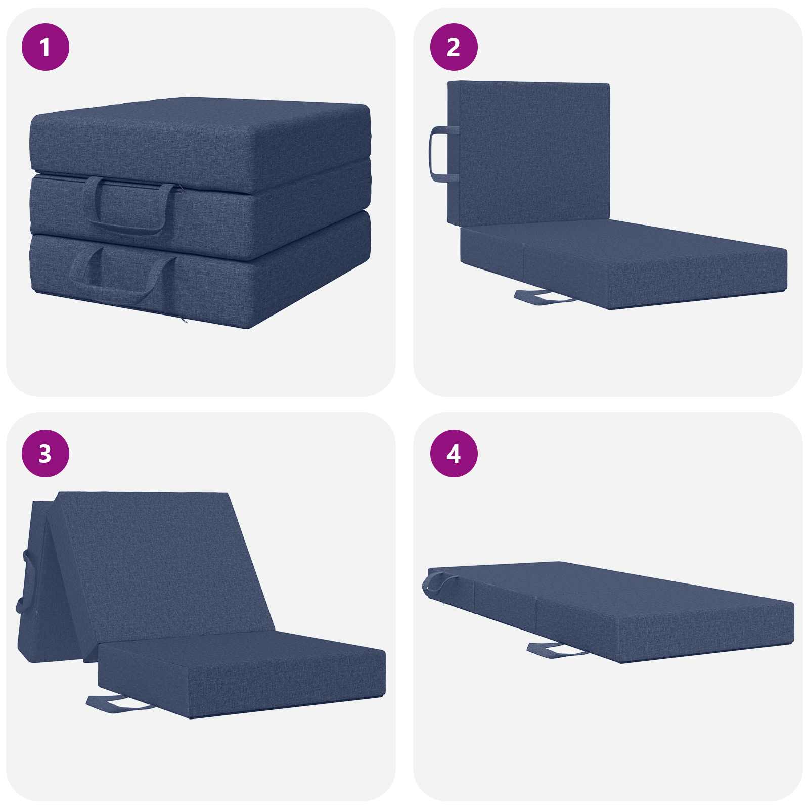 Klappsofa Bett 90 x 63 x 45 cm Blau