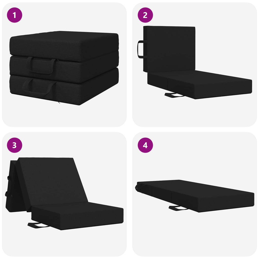 Klappsofa Bett 75 x 67 x 45 cm Schwarz