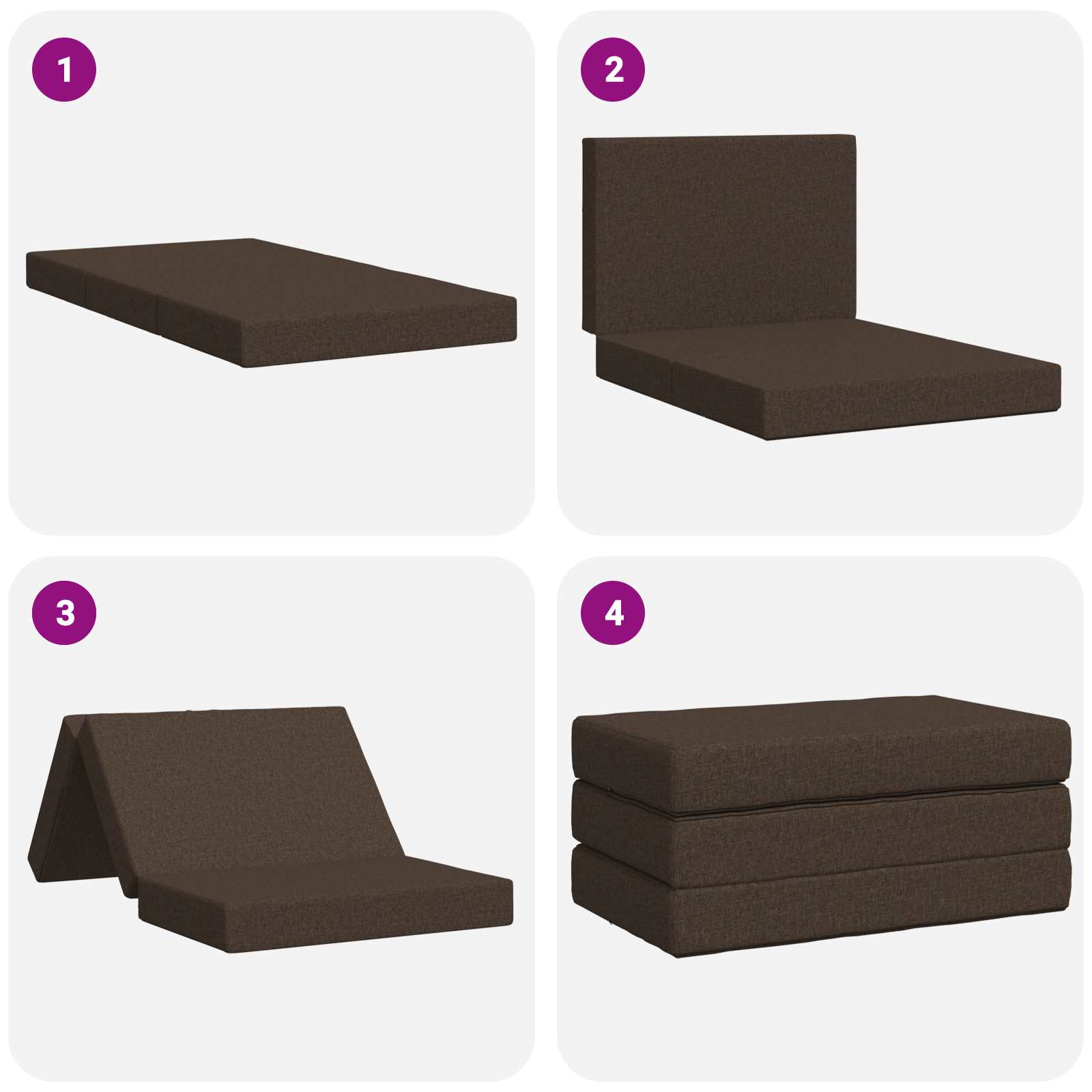 Klappsofa Bett 80 x 67 x 45 cm Taupe