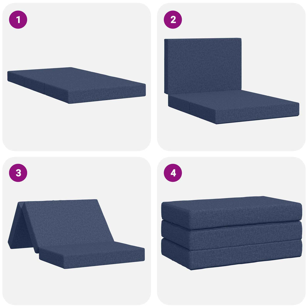 Klappsofa Bett 80 x 67 x 45 cm Blau