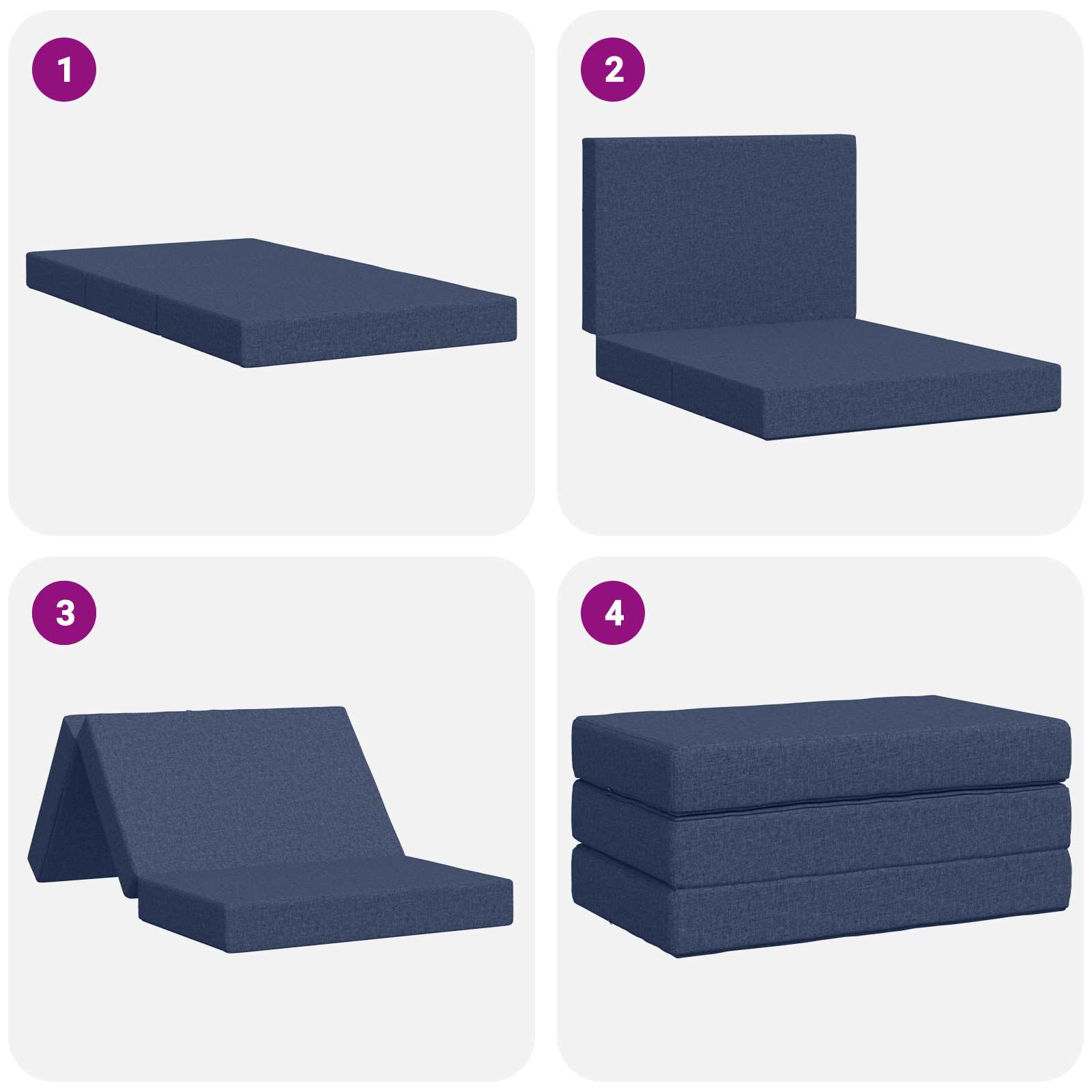 Klappsofa Bett 80 x 67 x 45 cm Blau