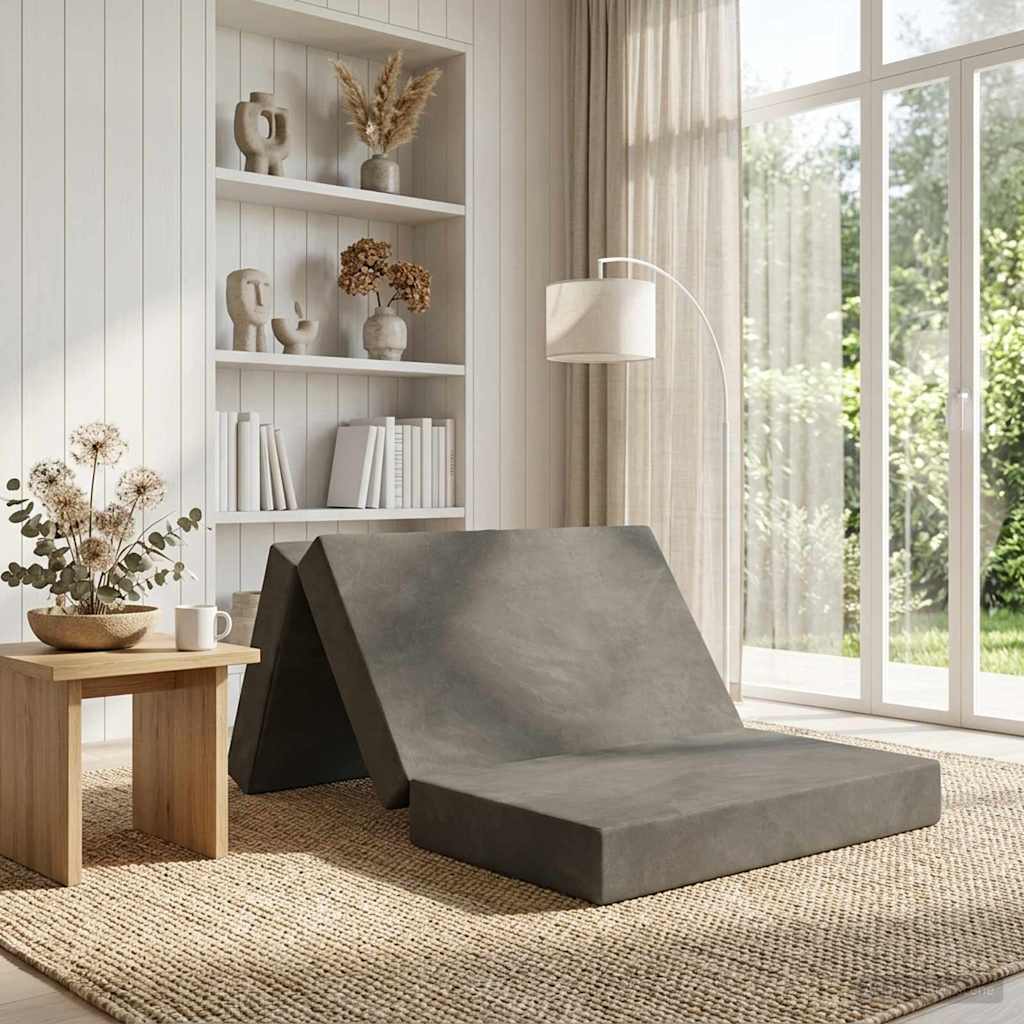 Klappsofa Bett 100 x 67 x 45 cm Hellgrau
