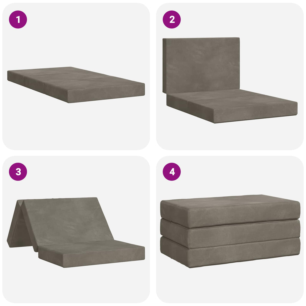 Klappsofa Bett 80 x 67 x 45 cm Hellgrau