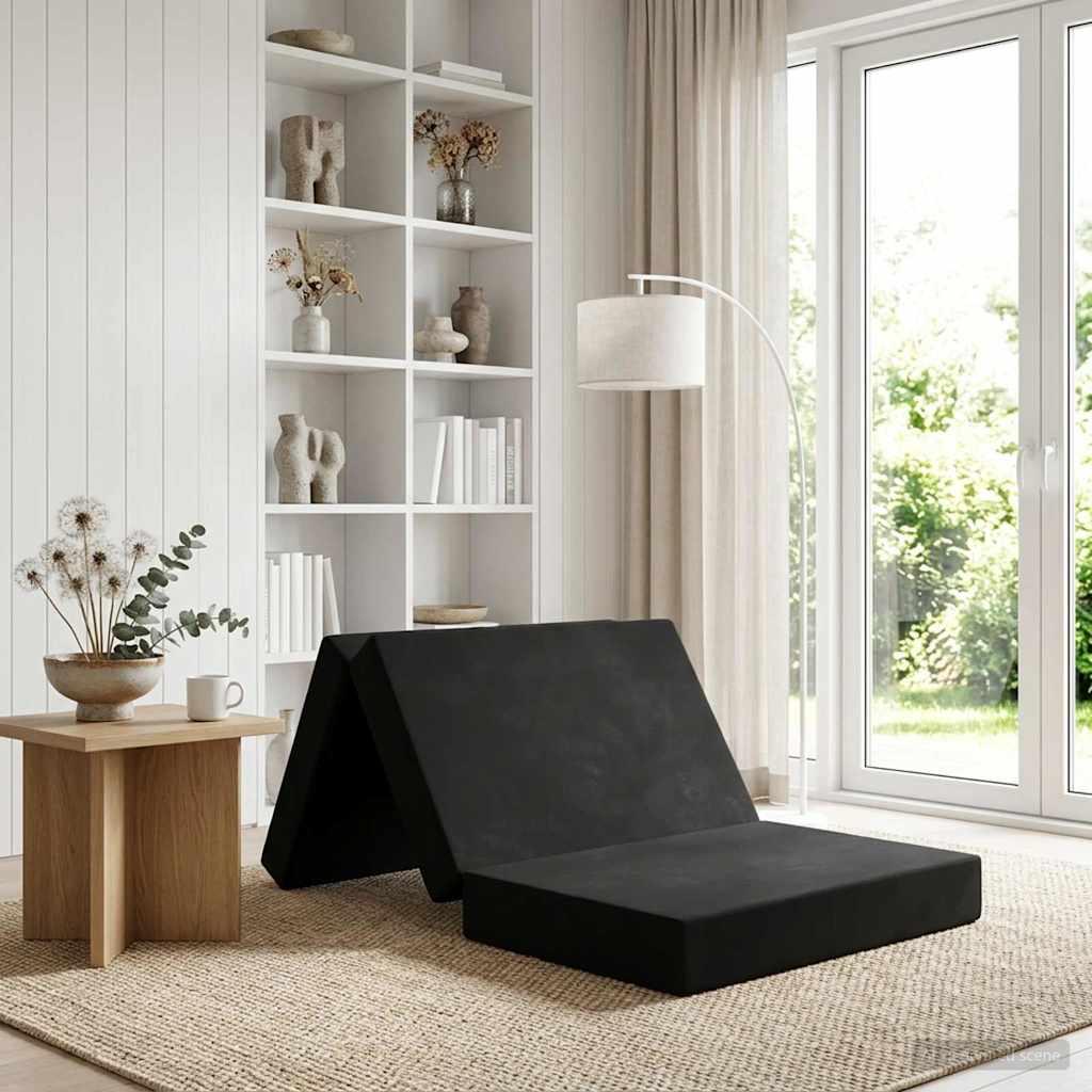 Klappsofa Bett 90 x 67 x 45 cm Schwarz