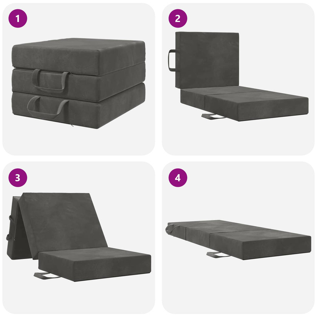 Klappsofa Bett 90 x 67 x 45 cm Dunkelgrau