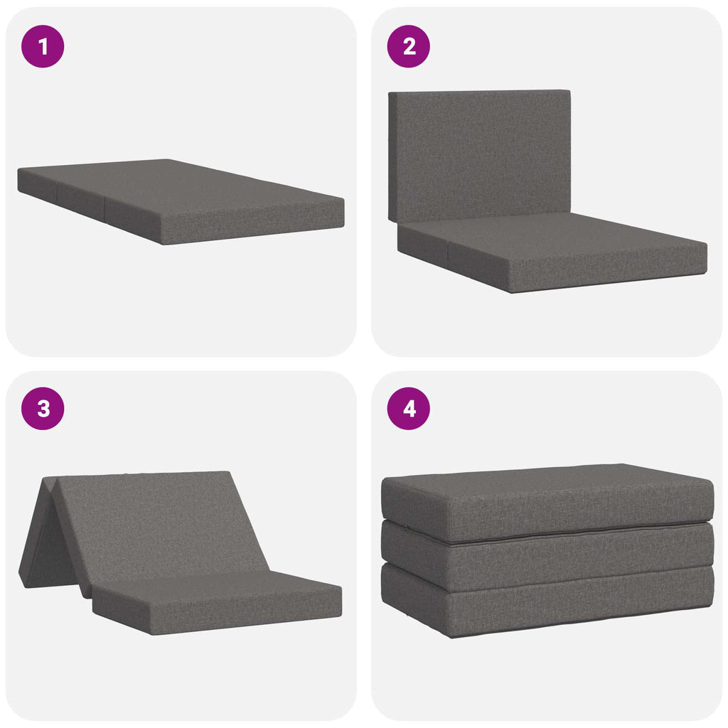 Klappsofa Bett 100 x 67 x 45 cm Hellgrau