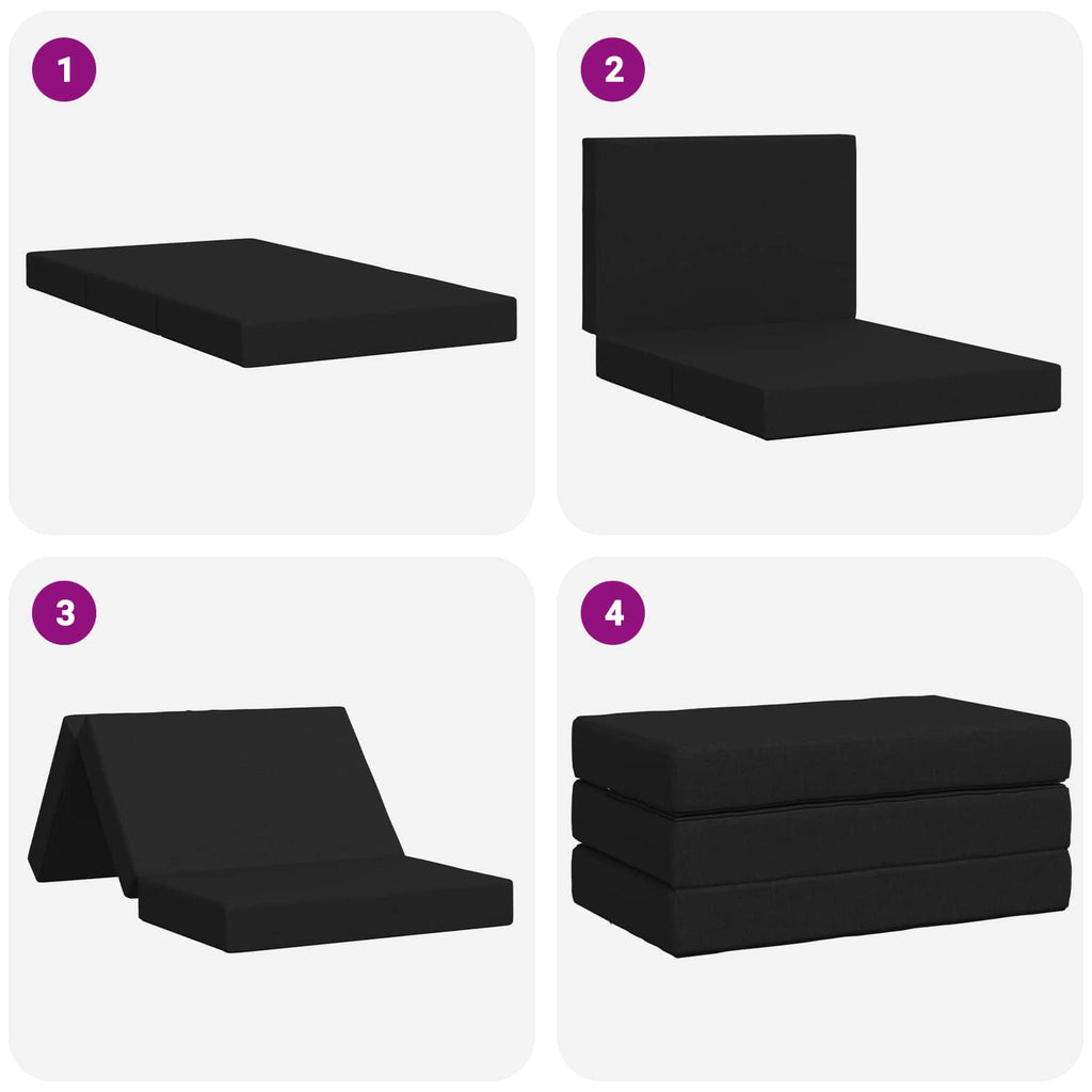Klappsofa Bett 100 x 67 x 45 cm Schwarz