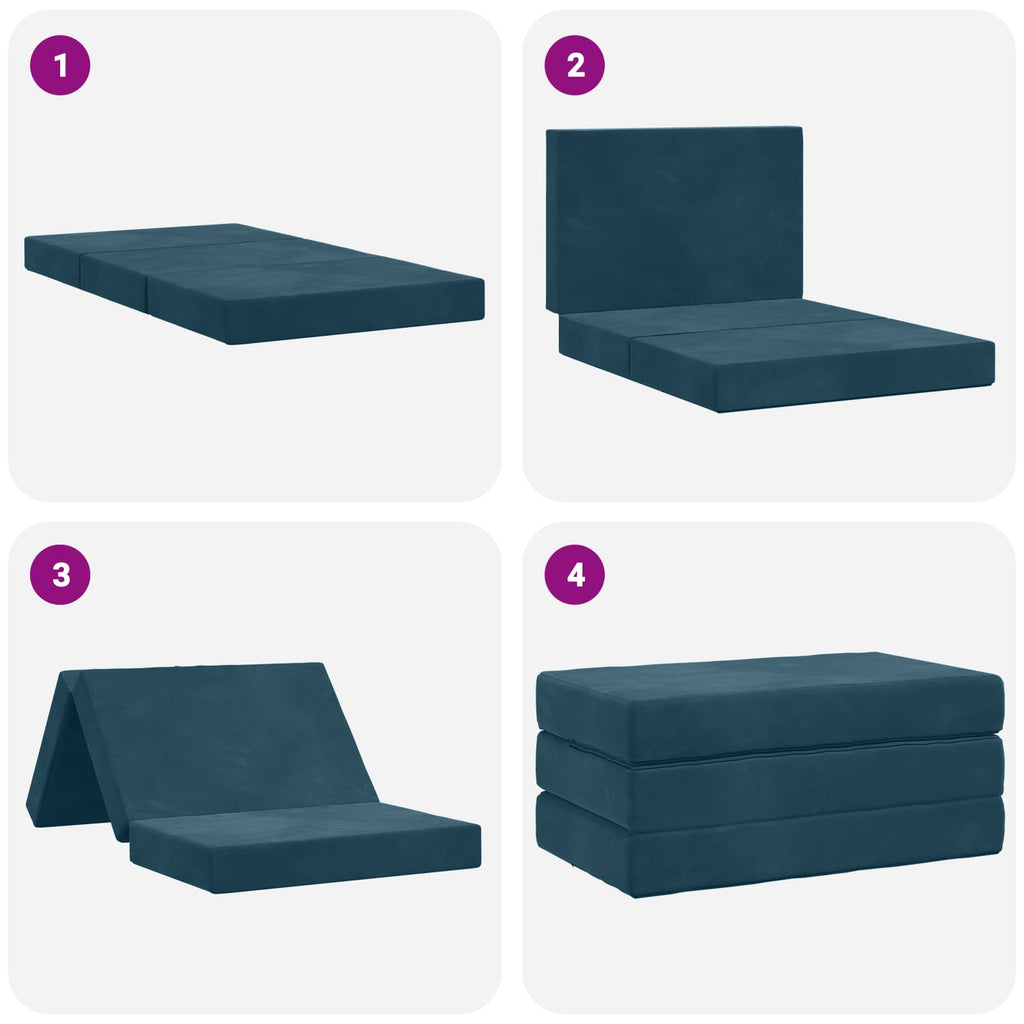 Klappsofa Bett 100 x 67 x 45 cm Blau