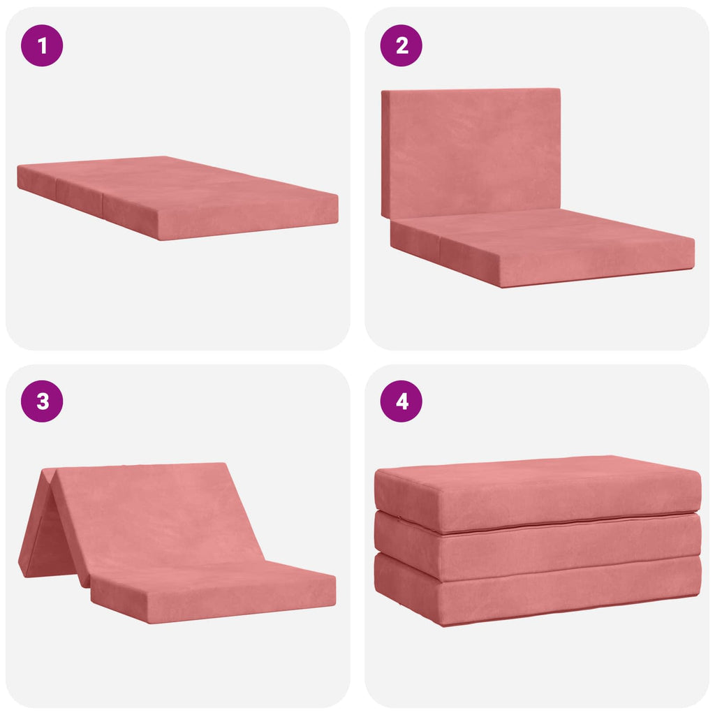 Klappsofa Bett 100 x 67 x 45 cm Rosa