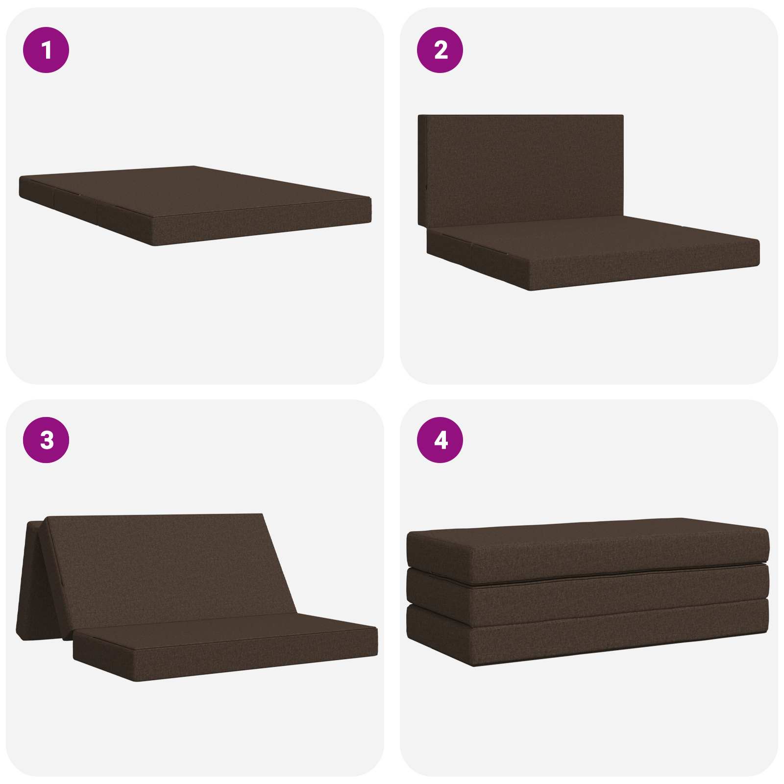 Klappsofa Bett 120 x 67 x 45 cm Taupe