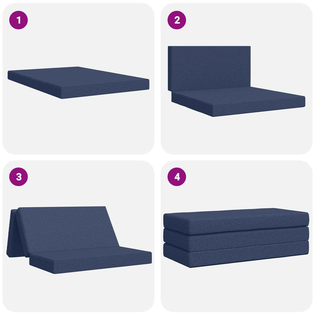 Klappsofa Bett 120 x 67 x 45 cm Blau